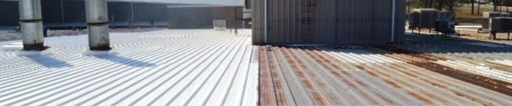 Before and After Metal Roof Restoration